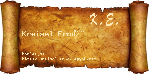 Kreisel Ernő névjegykártya